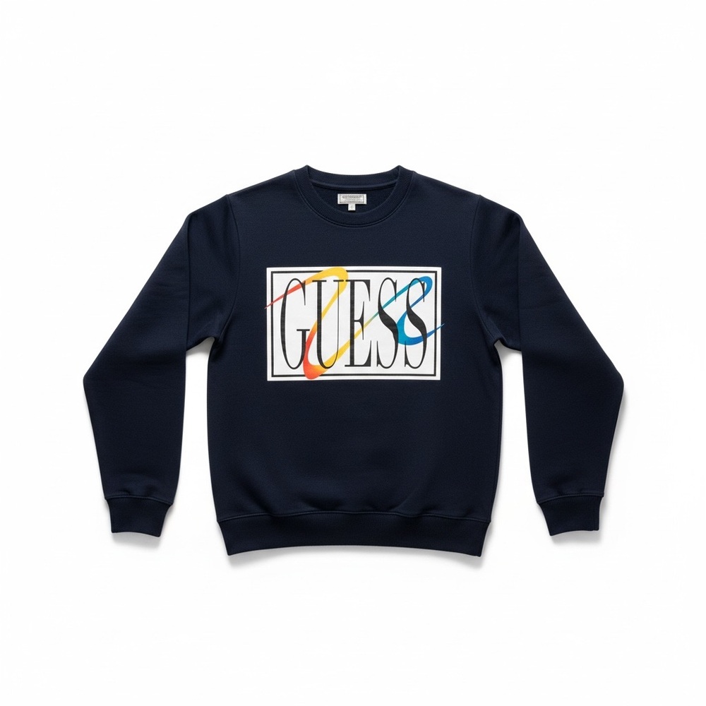 GUESS Men's Multicolor Logo Crewneck Sweater